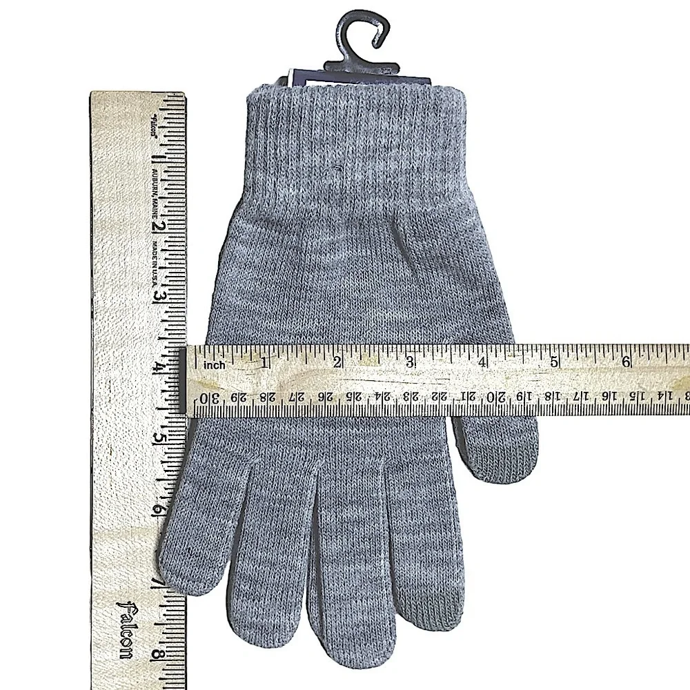 WE Texting Touchscreen Gloves 2 Pair Warm Winter Stretchy Knit Gray OS Unisex